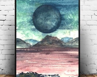 Summer Horizon Original Watercolor Print