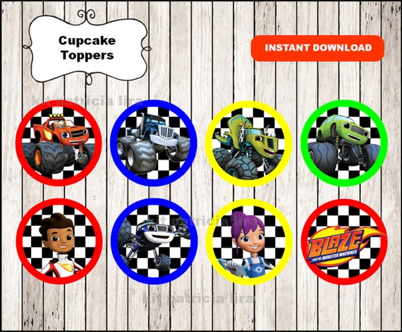 Blaze and the Monster Machines toppers labels instant download