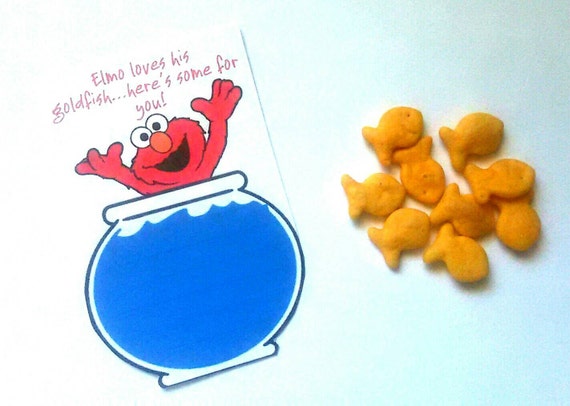 15 Personalized Elmo Goldfish Treat Bag Party Favor Sesame