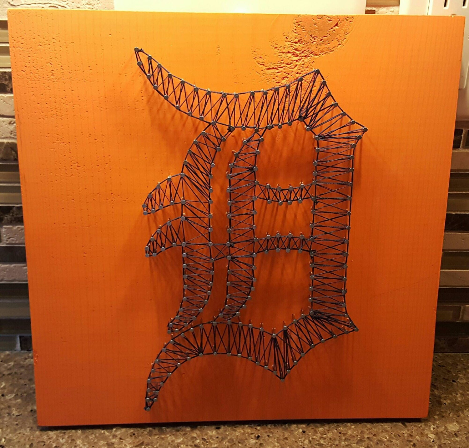 Detroit Tigers nail string art
