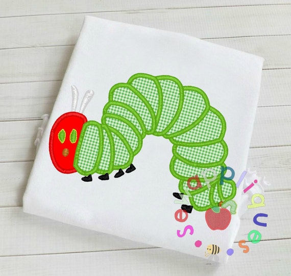 Caterpillar applique embroidery design