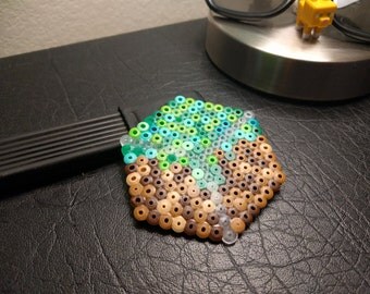 Items similar to Minecraft Grass Block made out of Perler 