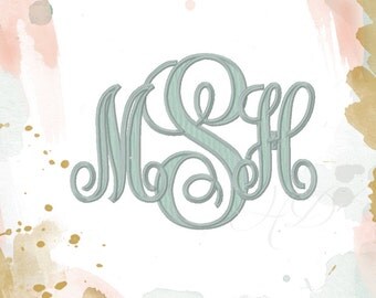 4" inch and 5 inch Classic Monogram Font Monogram Embroidery Font Monogram Fill 5x7 Hoop Instant Download BX instant download