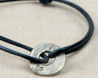 Couples Bracelet X 2 - Leather Pair Personalised Bracelets - His and Hers Bracelets - His & His Bracelets - Anniversary Gift