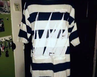 Vintage 1980's Florida Tunic tee shirt with awesome ship print on front. womens size L