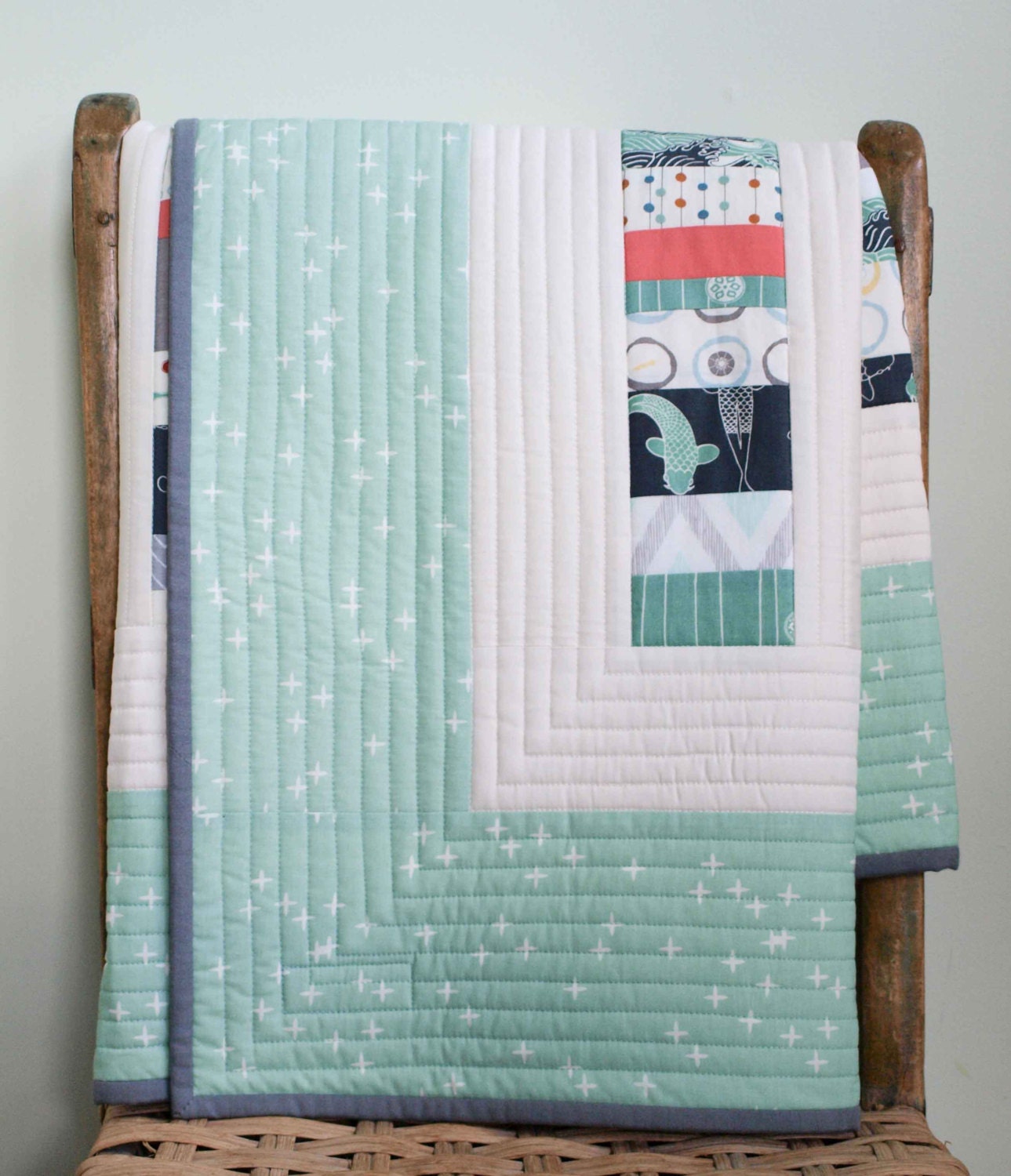 Modern Quilt for Baby or Toddler Modern Handmade Baby Crib