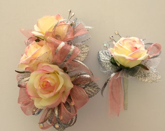 Lets Dance Corsage and Garters by FlorescenceByDesign on Etsy