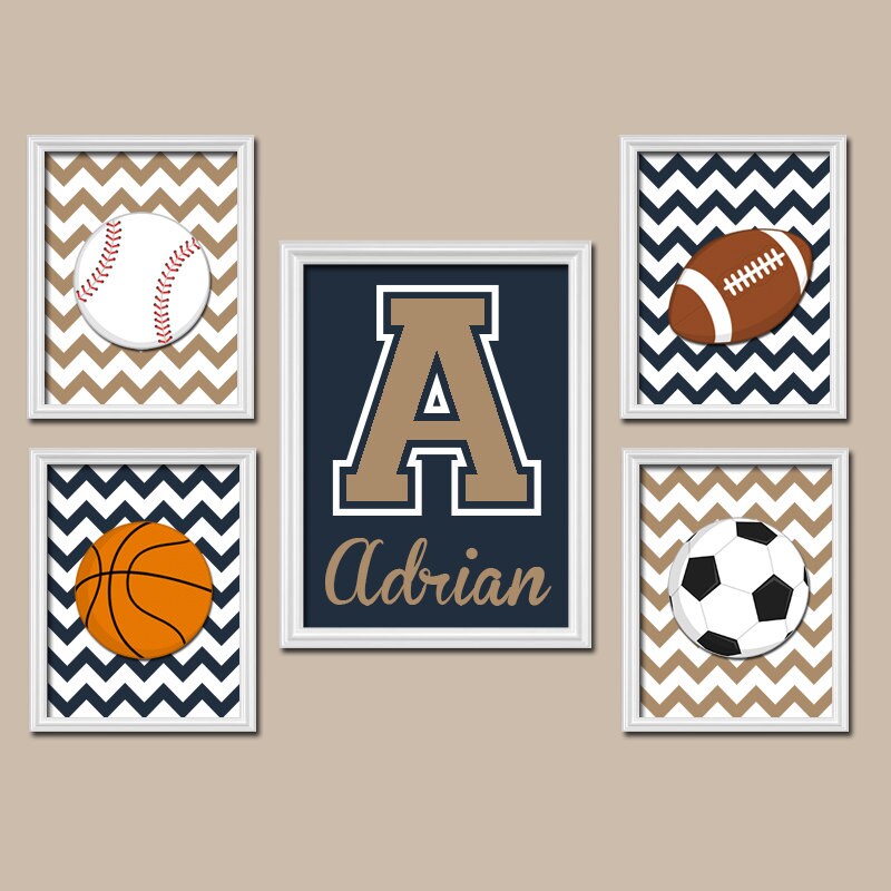 SPORTS Wall Art Sports BallsCANVAS or PrintsPersonalized