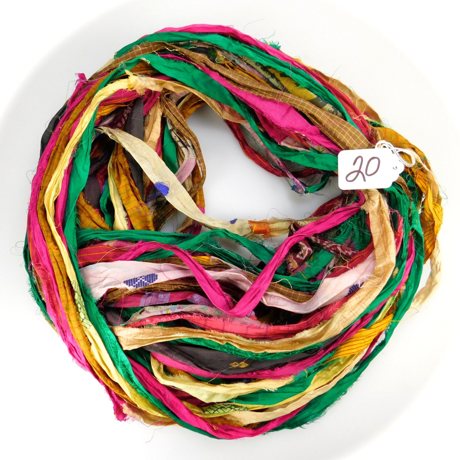 Silk Sari ribbon, Sari Silk Ribbon, Multicolor Sari Ribbon, printed