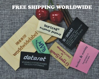 600 Custom Woven Text Only Damask Clothing Labels free font styles colors never fade - professional quality free design service and shipping