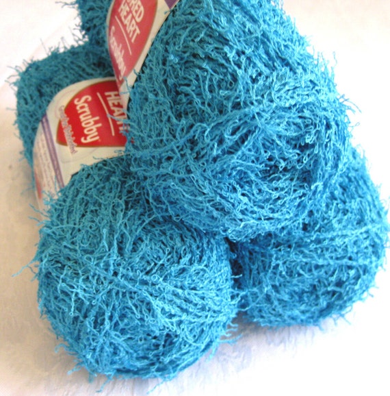 Red Heart Scrubby Yarn OCEAN Blue Worsted Weight By Crochetgal