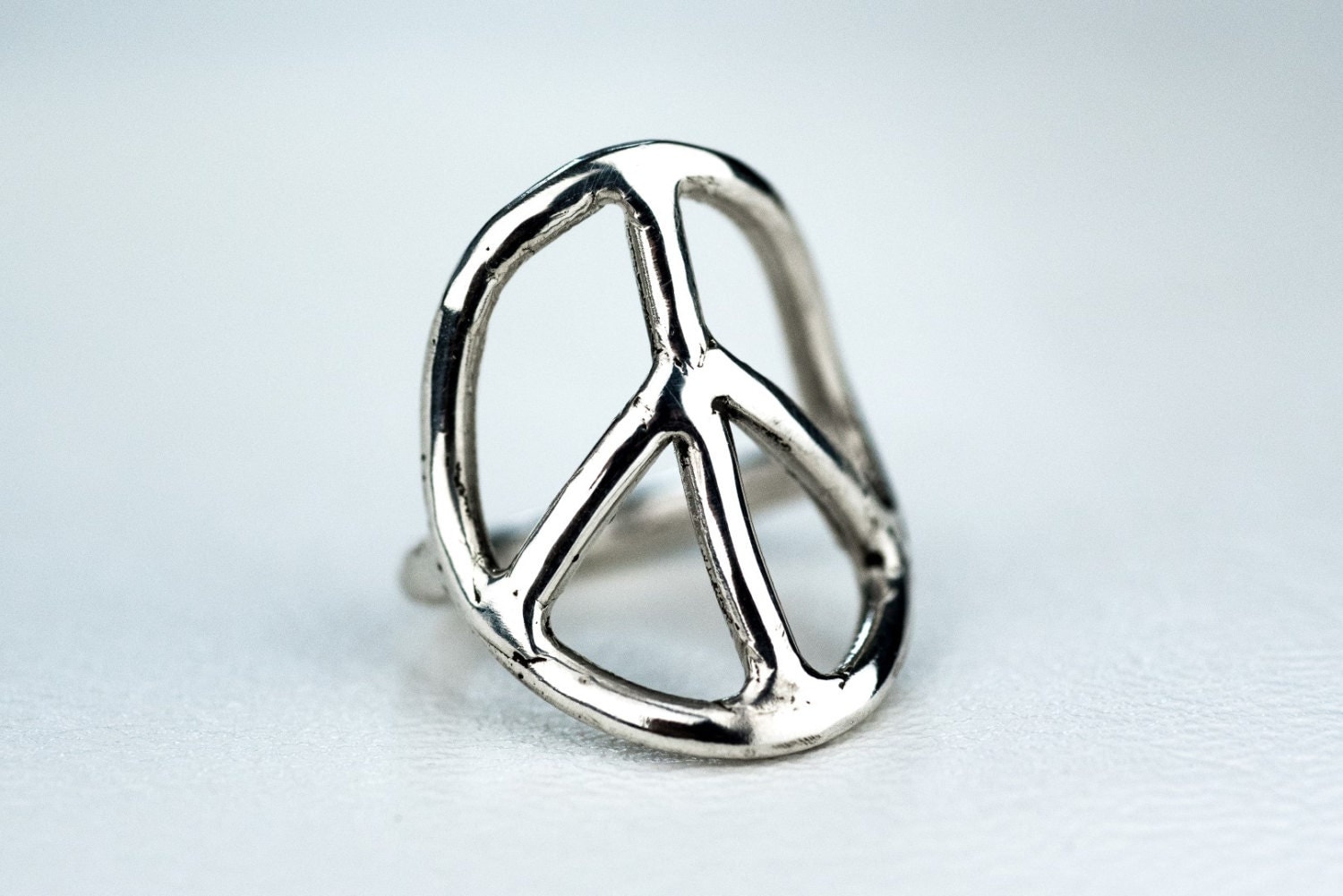 Peace Sign Ring Sterling Silver