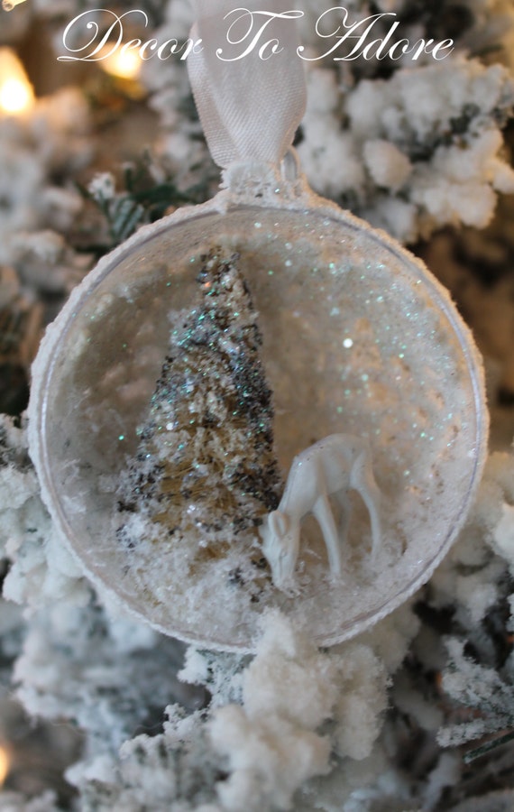 Wee Glitter Deer Ornament