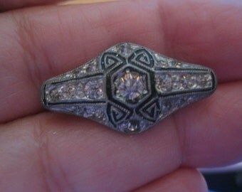 Stunningly Beautiful Art Deco Pot Metal and Paste Pin