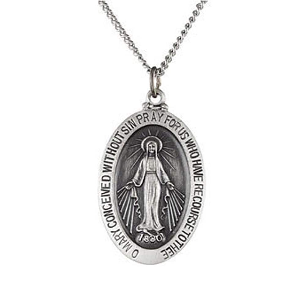 Virgin Mary Pendant Sterling Silver Pendant With by jewelrybyjohan