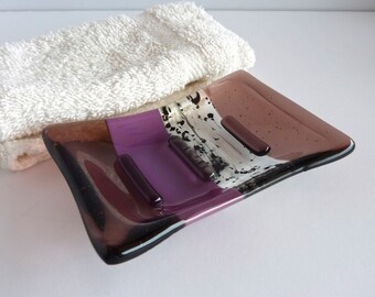 Fused Glass Soap Dish in Plum by BPRDesigns