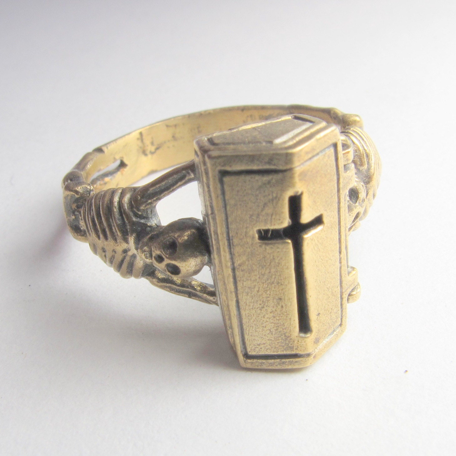 Poison Ring Steampunk Coffin Ring Bronze Version By Jewelsvine
