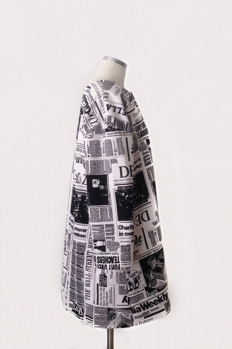 The Daily drop sleeve newspaper print coat by Suite on Etsy