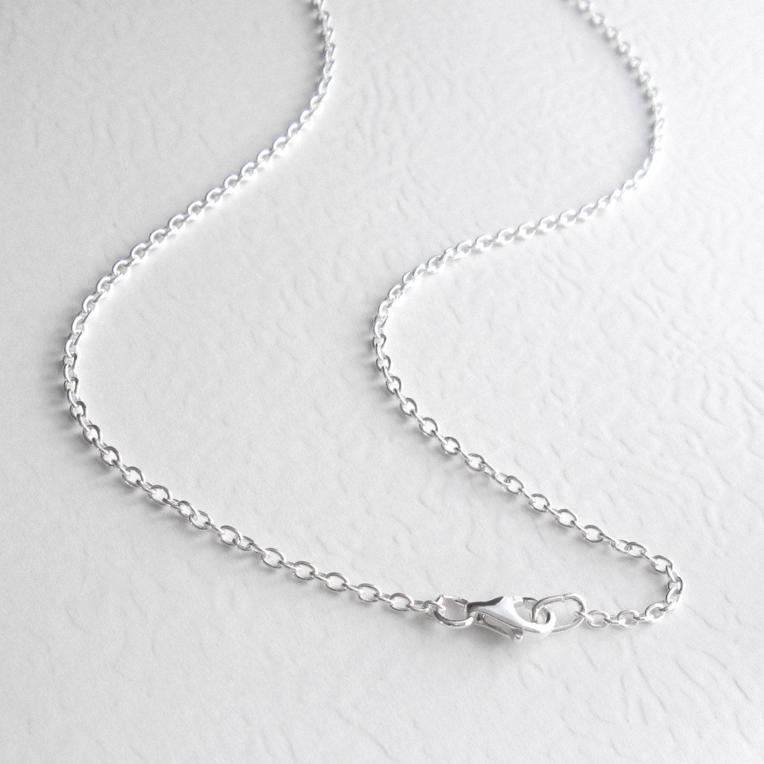 Sterling Silver Chain Necklace Plain Solid Silver by cindylouwho2