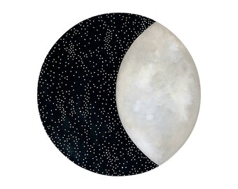 Moon and Stars 12 - Archival 8x10 Art Print - Contemporary Watercolor Painting - Astronomy, Night Sky - by Natasha Newton