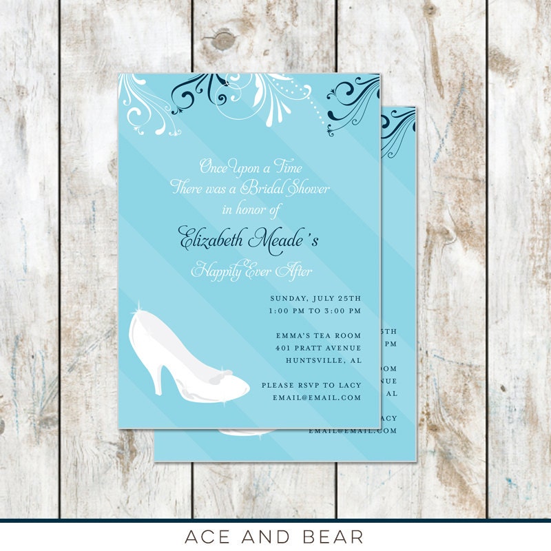 Cinderella Themed Bridal Shower Invitations 8