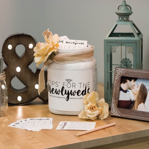 Newlywed Tip Jar DIY Printable Wedding Advice Cards Newlywed