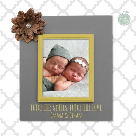 Twin Gift Personalized Baby Twins 5x7 Picture Frame Mother