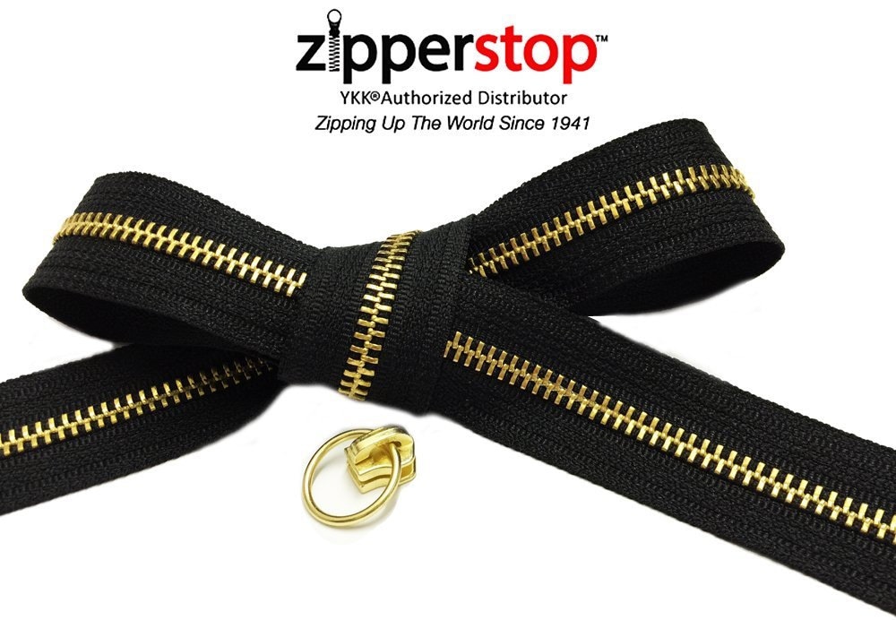YKK 5 Brass Metal Zipper Chain 15 Yards Color Black with Your