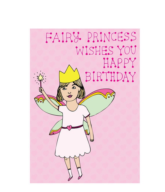 Children's Birthday Card Fairy Princess Wishes You Happy