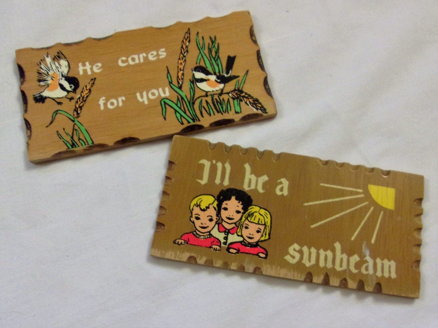 Vintage Wooden Plaque Religious Plaque Small by VintagePlusCrafts