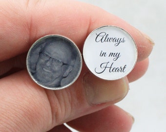 Your Own Photo Personalize Cufflinks For Him (MTO) Handmade - Cuff links - Father's Day - Wedding - Quote - Tuxedo Studs
