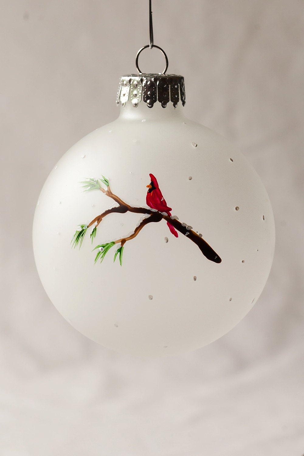 cardinal christmas ornament frosted glass hand painted cardinal christmas ornament frosted glass hand painted