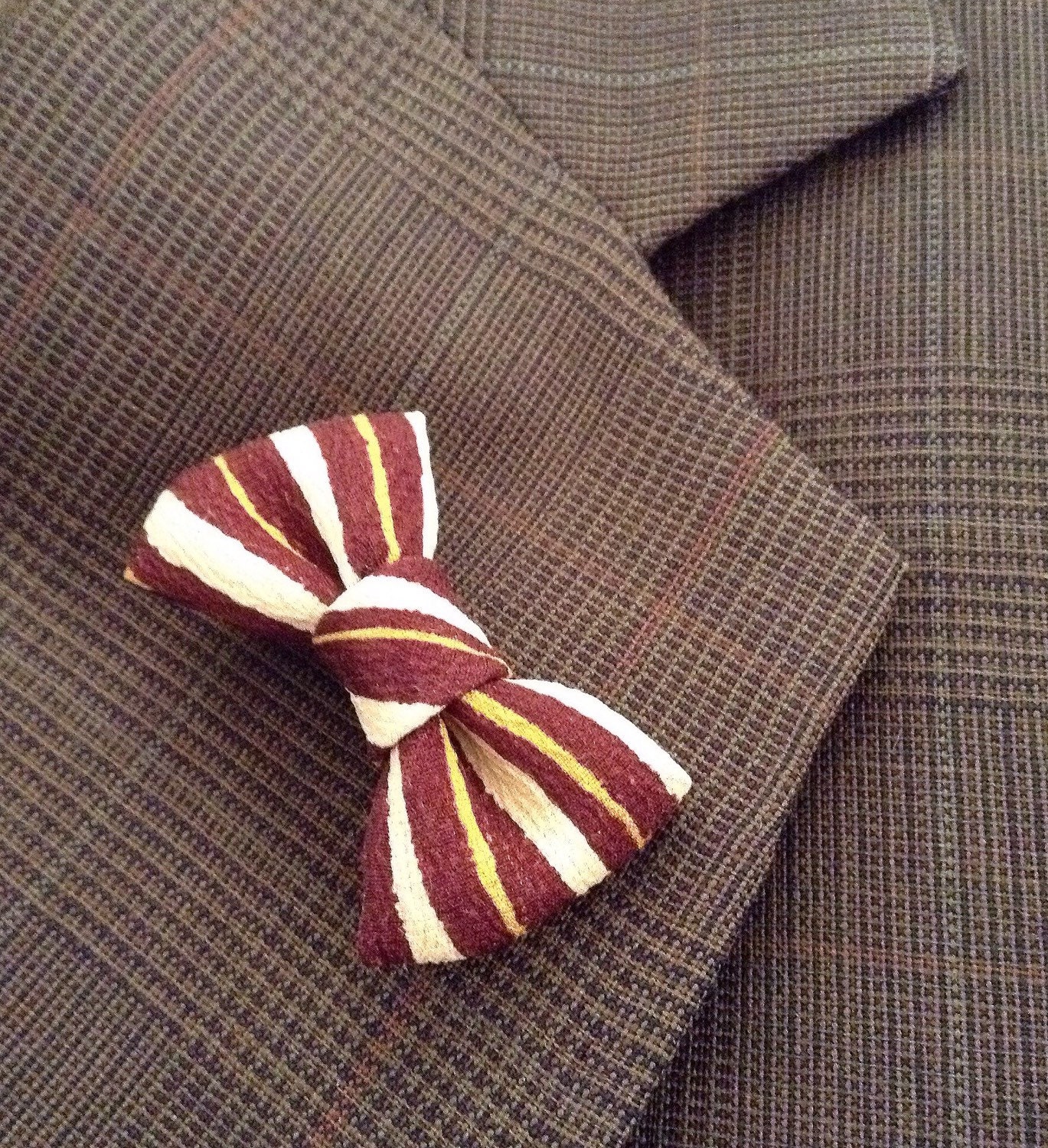 Mens Lapel Pin Bow Tie Lapel Pin Brown Lapel Bow Tie Custom