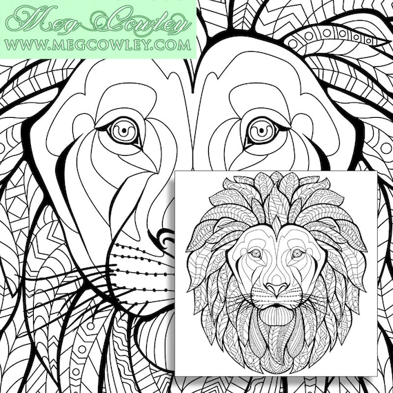 Items similar to Exotic Animal Colouring Book Page - 'Lion  