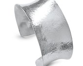 Fish lace cuff bracelet concave or plain sterling silver