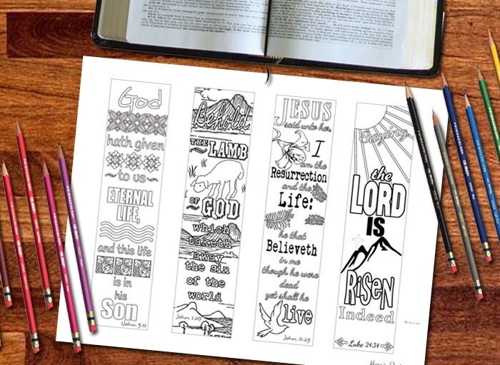 Bible Journaling Bookmark color your own Christian Verses