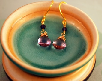 Pink Amethyst Earrings February Birthstone