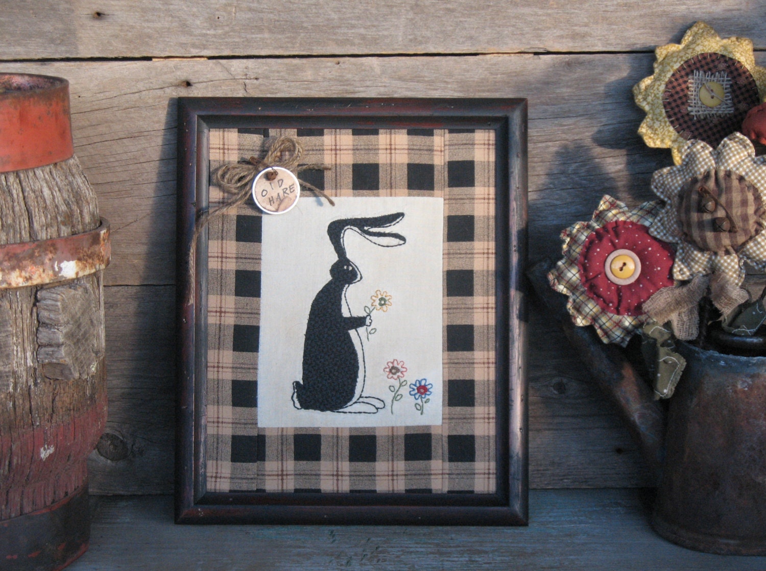 Primitive Folk Hare Stitchery Folk Art By MockaMooseMarket