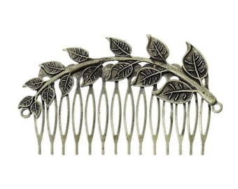 Pack of 2 Antique Bronze Hair Comb with Filigree Branch free shipping in UK