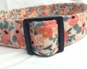 Rifle Paper Co. Dog Collar Les Fleurs Fabric Wedding Rosa Floral Peach