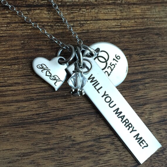 Marry Me Jewelry Personalized Will You Marry by sierrametaldesign