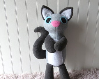 Gray Siamese Cat Plush, Cat Doll, Toy Cat