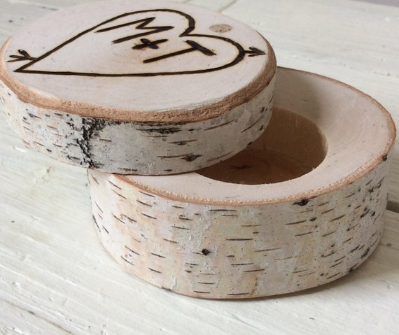Wedding Ring Box Birch - Rusic Wedding - Ring Bearers Box - Woodland - Elegant Rustic Chic