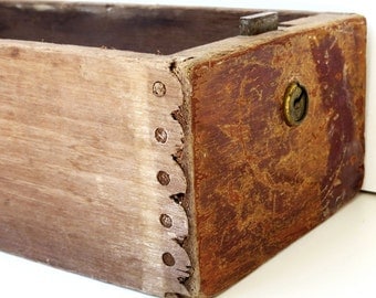 vintage wood drawer pencil box