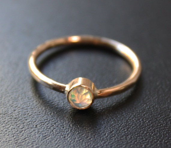 Opal prism ring 14K yellow gold