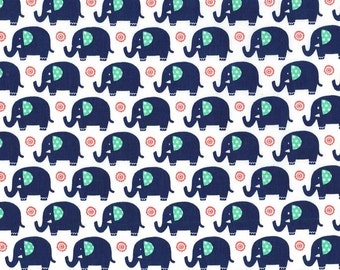 Mini elephants in Sprout by Michael Miller Fabrics - you choose the cut