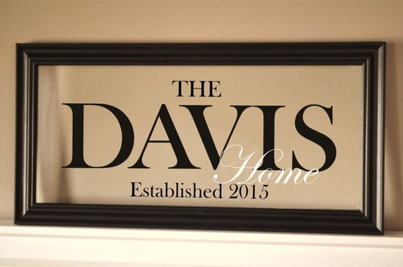 Wedding Sign Personalized Family Name Sign Picture Frame 11x21
