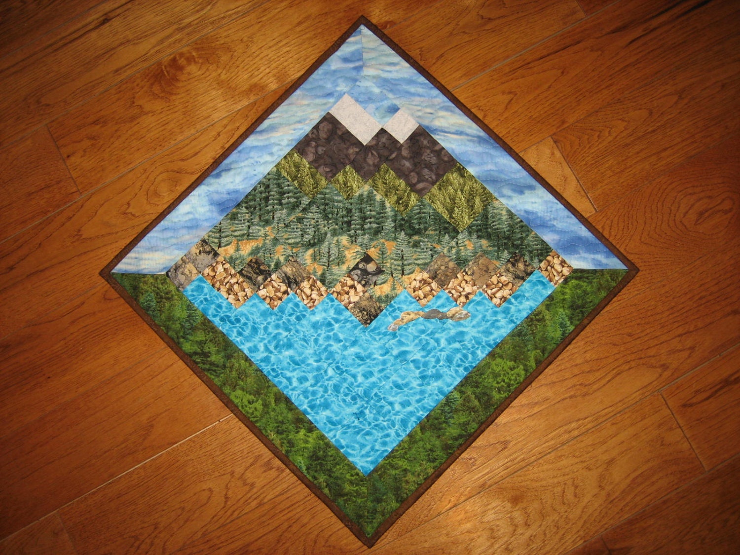 Reserved for IneseLake Tahoe Mountains Art Quilt Fabric