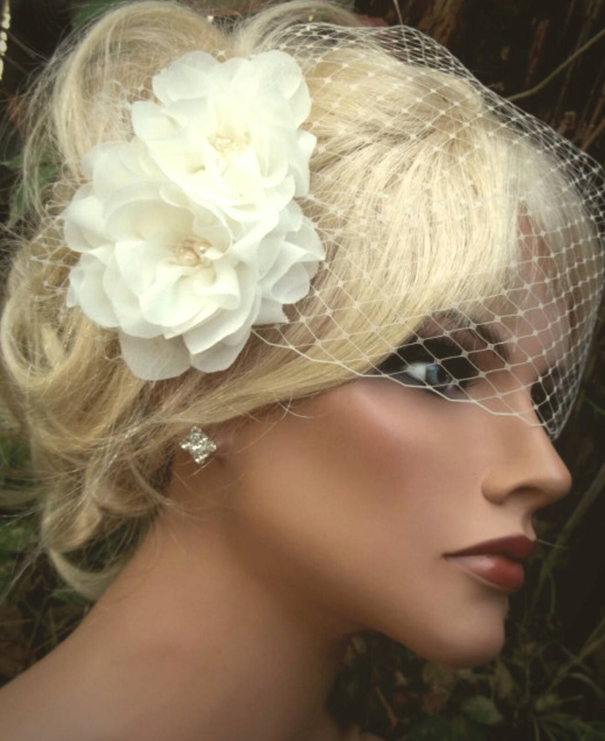 Wedding Fascinator French Net Veil Birdcage Veil Bridal Hair