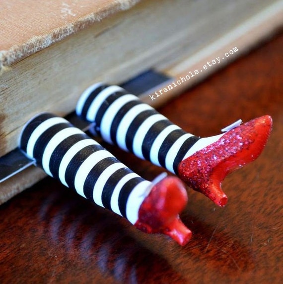 Wicked Witch Bookmark - Ruby Slippers Bookmark - Witch Legs Bookmark - Original Witch Bookmark